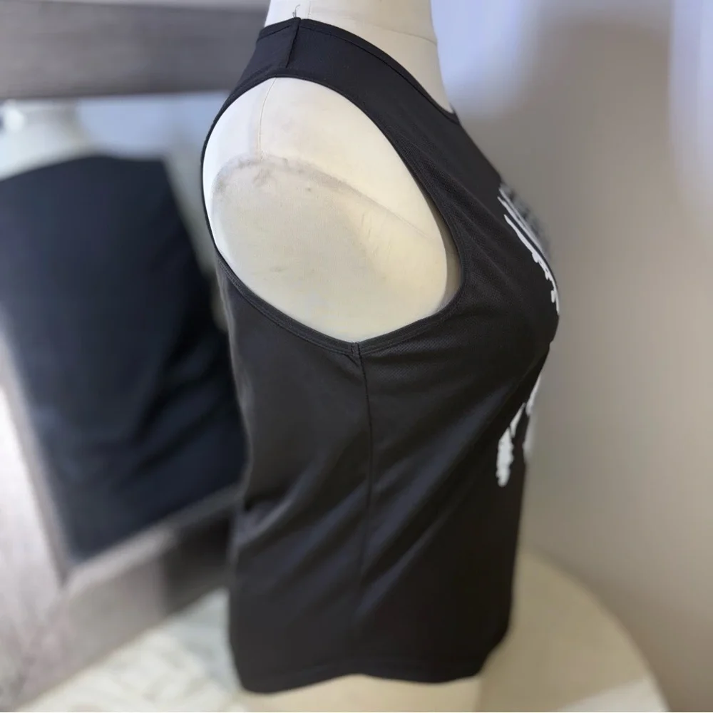 Black Muscle Tee with Graphic Design